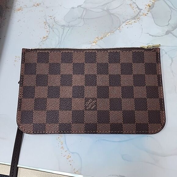 NEW Authentic Louis Vuitton Damier Ebene Neverfull PM Purse Bag Tote & Pouch - Picture 12 of 15